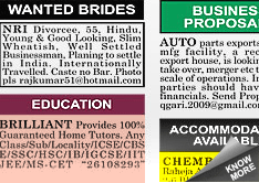 Dainik Kashmir Times Situation Wanted display classified rates